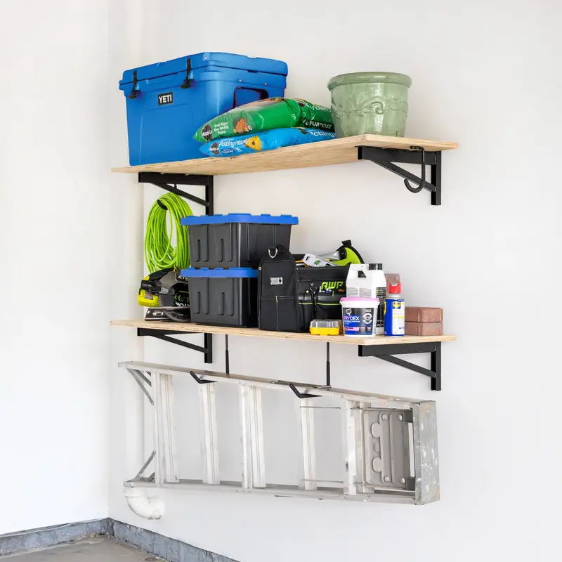 1' X 4' Reinforced Wall Shelf Brackets For Garages 1