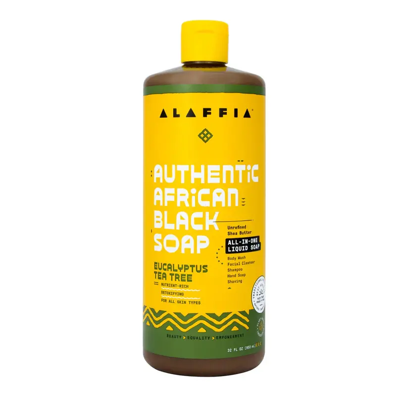 Alaffia African Black Soap With Eucalyptus & Tea Tree – 32 Oz Bottle 1
