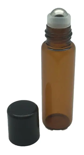 Amber Glass Roll-On Bottle With Applicator, 5 Ml 1