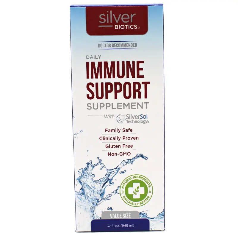 American Biotech Labs Silver Biotics Immune Support Liquid – 32 Oz Colloidal Silver 1
