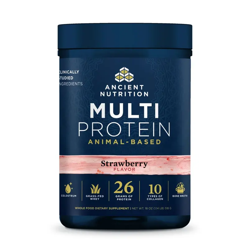 Ancient Nutrition Animal-Based Multi Protein – Strawberry, 518 G 1