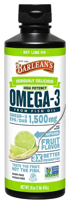 Barlean’S High-Potency Omega-3 Fish Oil – Key Lime Pie Flavor, 16 Fl Oz 1