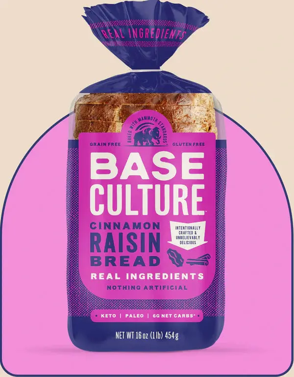 Base Culture Cinnamon Raisin Keto Bread – 16 Oz 1