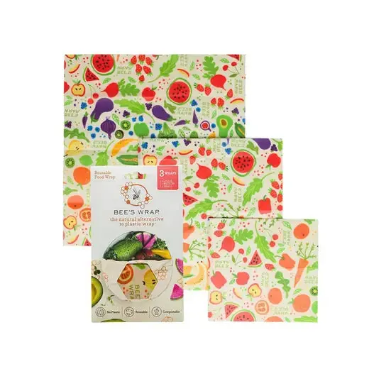 Bee'S Wrap Assorted-Size Beeswax Food Wraps – Garden Party Collection (3-Pack) 1