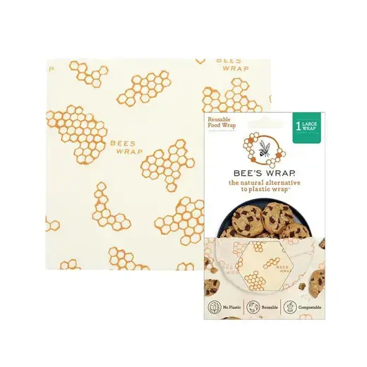 Bee'S Wrap Honeycomb Design Large Beeswax Wrap – 13" X 14", Organic Cotton 1