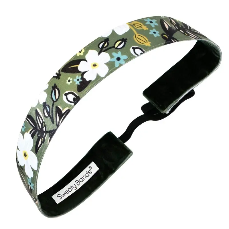 'Bloominous' Olive Green Hair Tie – 1-Inch Width 1