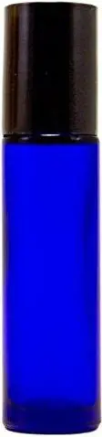 Blue Glass Roll-On Bottle With Applicator, 10 Ml 1
