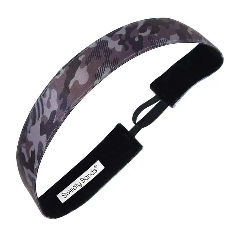 'Booty Camp' Athletic Hair Tie – Grey And Camo, 1-Inch 1