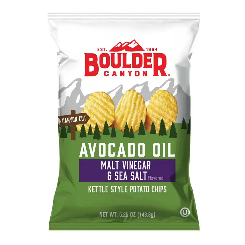 Boulder Canyon Malt Vinegar & Sea Salt Potato Chips – Avocado Oil, 5.25 Oz 1