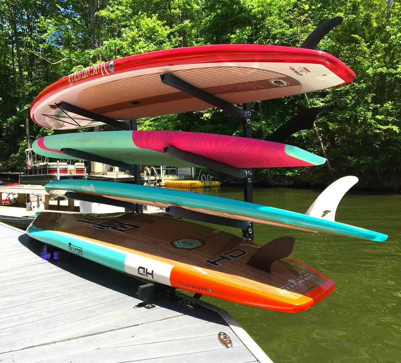 Broadwater Multi-Level Dock Rack | Adjustable Over-Water Paddleboard Storage | 4-Tier Marine Design 1