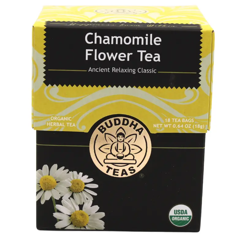 Buddha Teas Organic Chamomile Flower Tea – 18 Sustainable Tea Bags 1