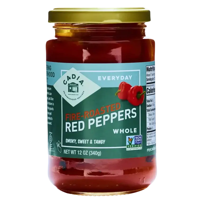 Cadia Fire-Roasted Whole Red Bell Peppers, 12 Oz Jar 1