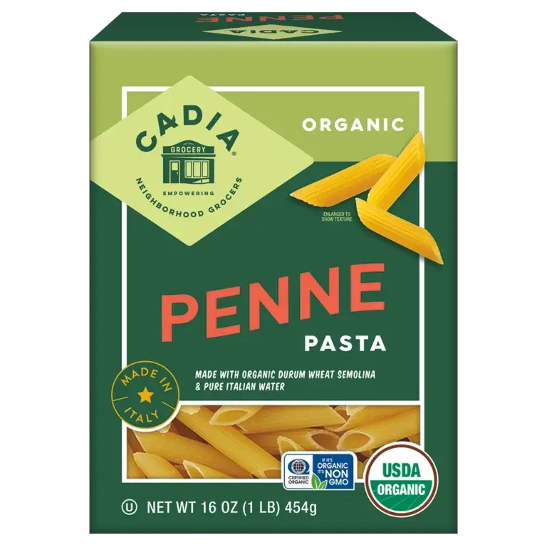 Cadia Organic Penne Pasta – 16 Oz Box 1