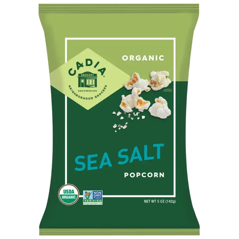 Cadia Organic Sea Salt Popcorn – 5 Oz Bag 1