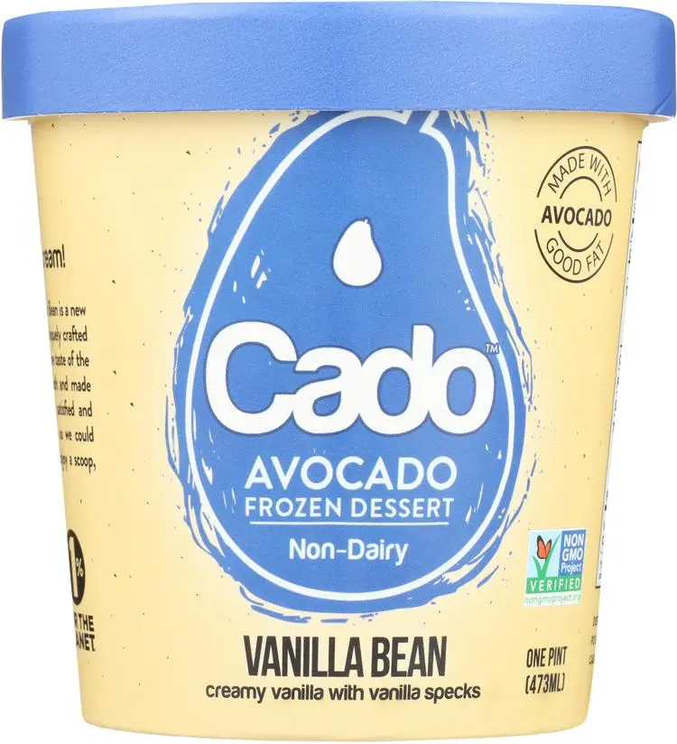 Cado Frozen Vegan Dessert – Vanilla Bean Avocado Ice Cream, 1 Pint 1