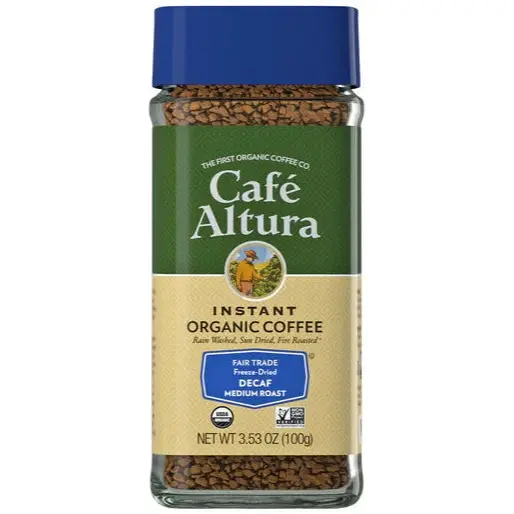 Café Altura Decaffeinated Instant Coffee – Medium Roast, 3.53 Oz Jar 1