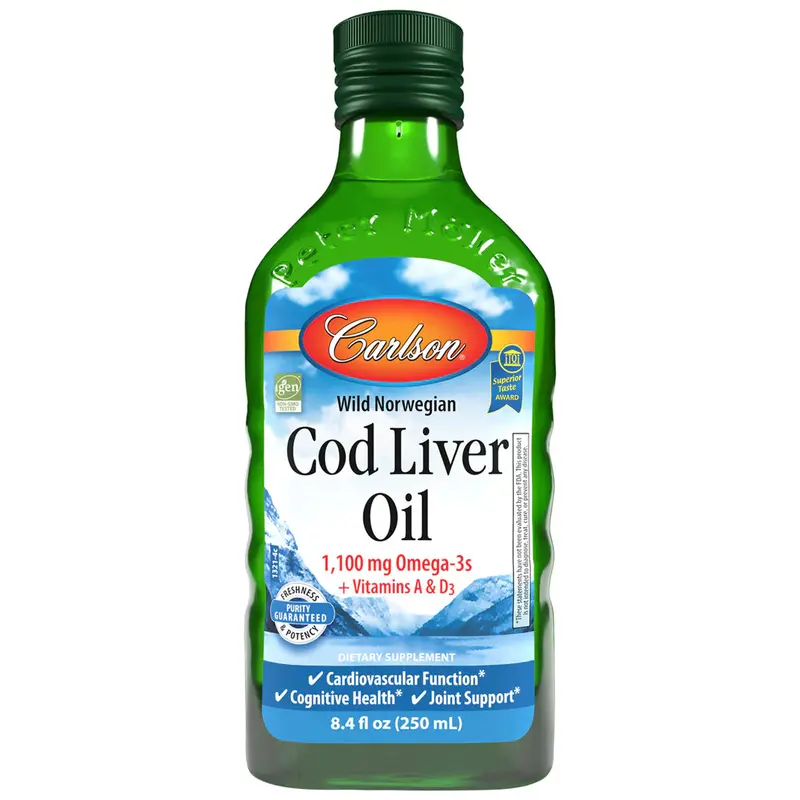 Carlson Wild Norwegian Cod Liver Oil – Natural Flavor, 250 Ml 1
