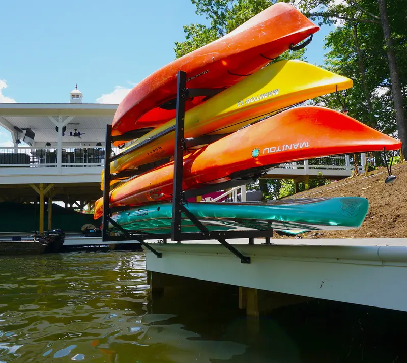 Chesapeake Over-Water Kayak Dock Rack – 4-Tier Adjustable Design 1