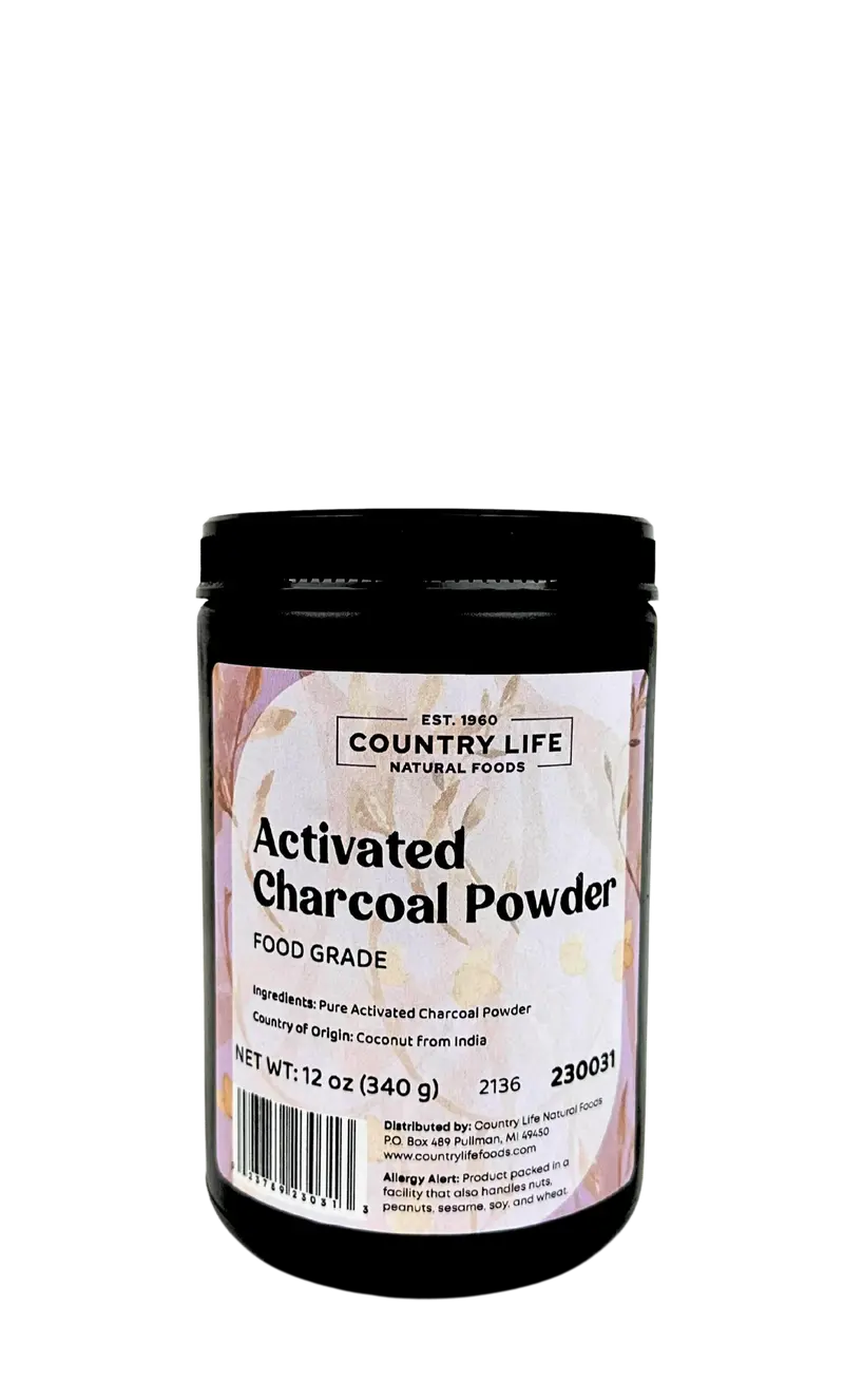 Country Life Coconut Shell Activated Charcoal Powder — 12 Oz Container 1