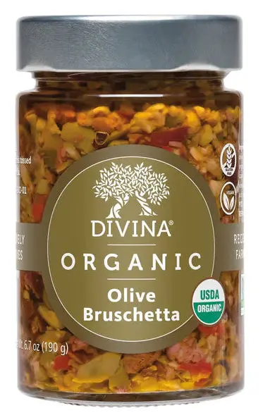 Divina Organic Olive Bruschetta Spread – 6.7 Oz Jar 1