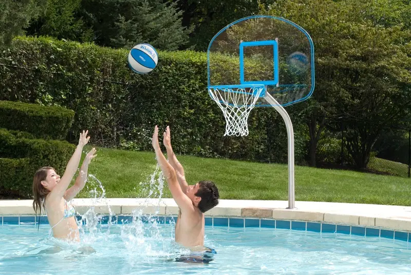 Dunn Rite Regulation Clear Hoop – Full-Size Pool Basketball System 1