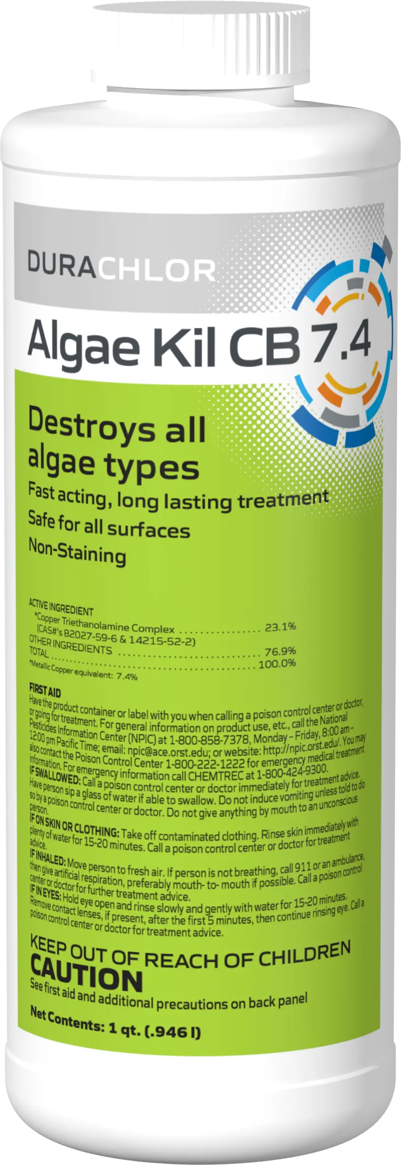 Durachlor Algae Kil Cb7.4 – Quart Copper-Based Algaecide 1