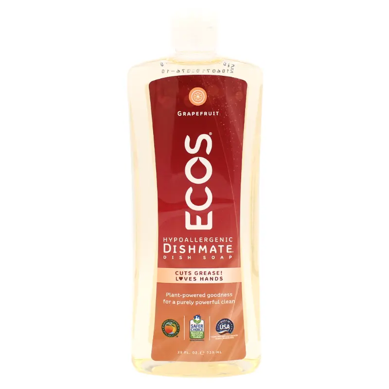 Ecos Grapefruit Dish Soap – Plant-Based, Biodegradable Liquid Detergent (25 Oz) 1