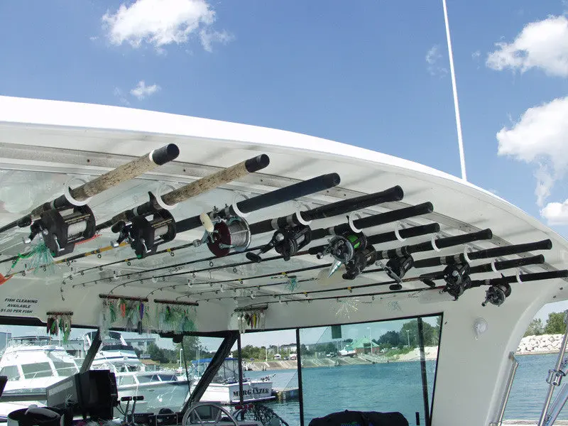Fast-Retrieve 6-Rod Fishing Pole Organizer – Quick-Access Mount 1
