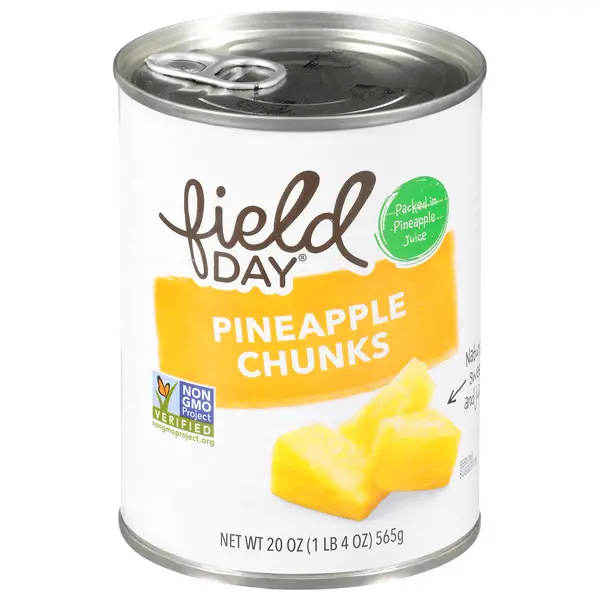 Field Day Organic Pineapple Chunks In Juice (20 Oz) 1