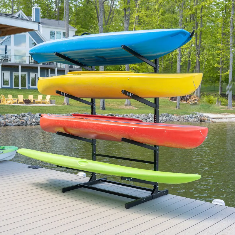 G-Watersport 4-Tier Storage Rack – Black Powder-Coated Design 1