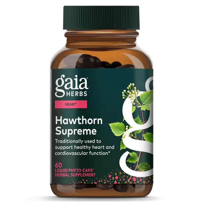 Gaia Hawthorn Supreme Capsules – 60 Count Cardiovascular Support Formula 1