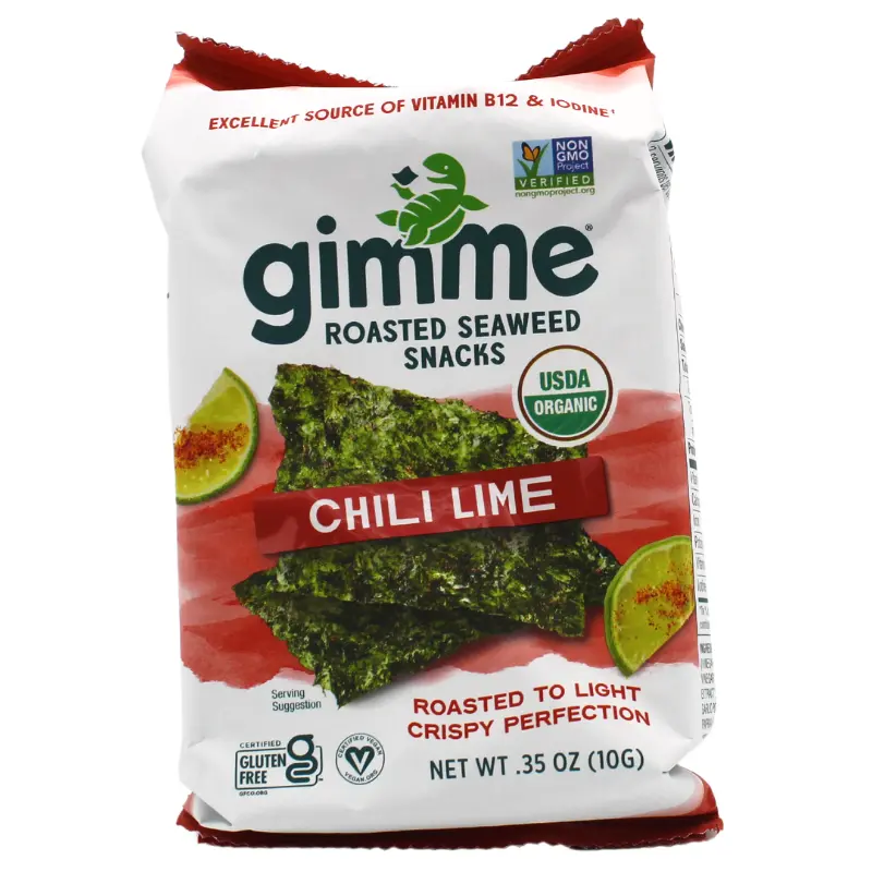 Gimme Organic Chili Lime Seaweed Snacks – Spicy Sea Vegetable Treat, 0.35 Oz 1