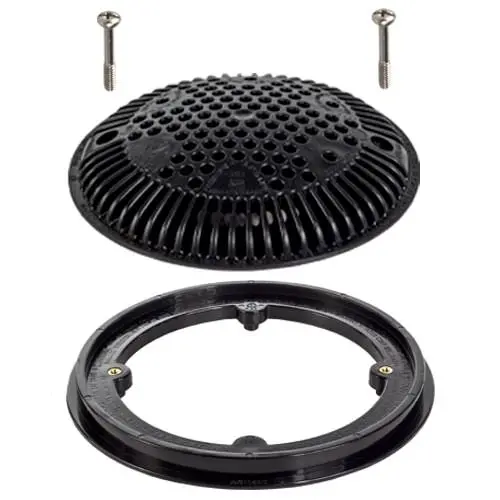 Hayward Wg1030Avblkpak2 – 8-Inch Black Suction Outlet Frame & Cover 1