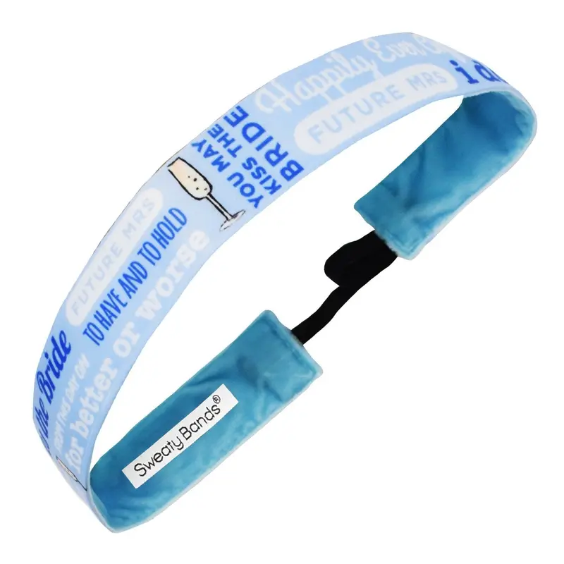 'Here Comes The Bride' Hair Tie – Light Blue, 1-Inch Width 1