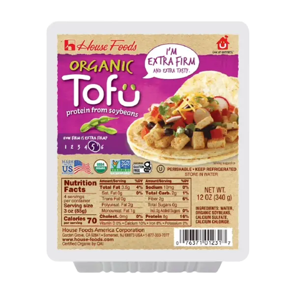 House Foods Organic Extra-Firm Tofu – 12 Oz Block 1
