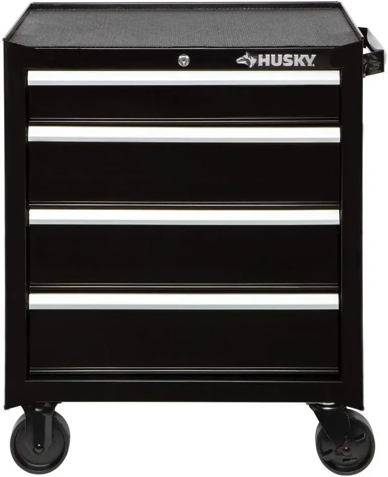 Husky 26-Inch 4-Drawer Gloss Black Rolling Tool Cabinet 1