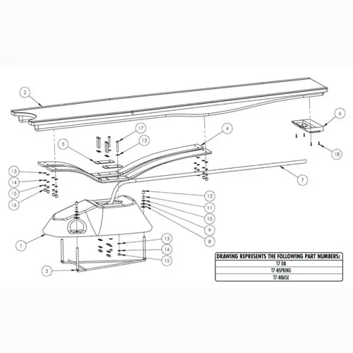 Inter-Fab T7 Diving Board Base & Installation Jig – Cappuccino Finish (Model T7-Nbase-57) 1