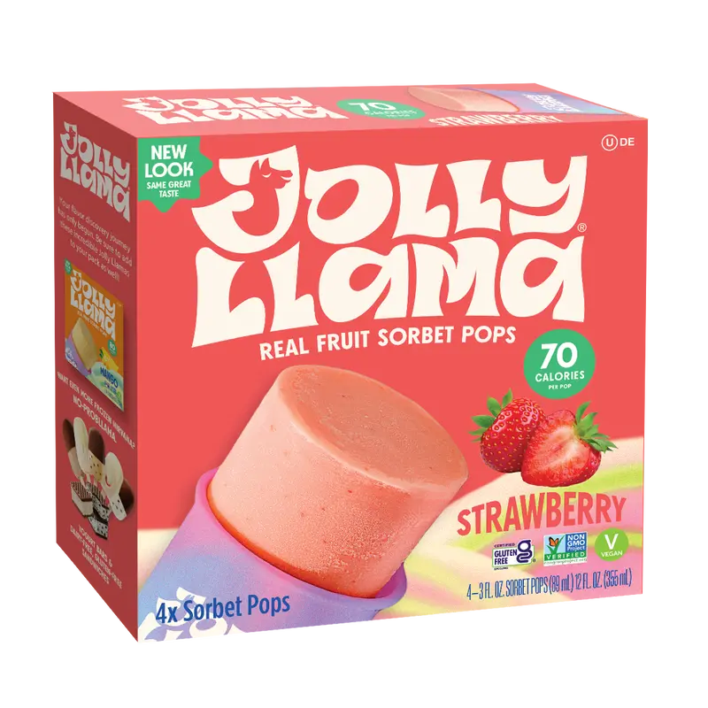 Jolly Llama Strawberry Sorbet Pops, 4-Pack 1