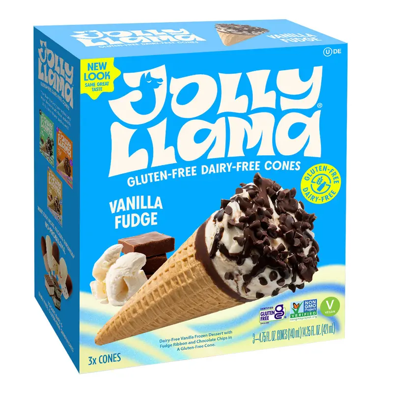Jolly Llama Vanilla Fudge Sundae Ice Cream Cones – 3-Pack 1
