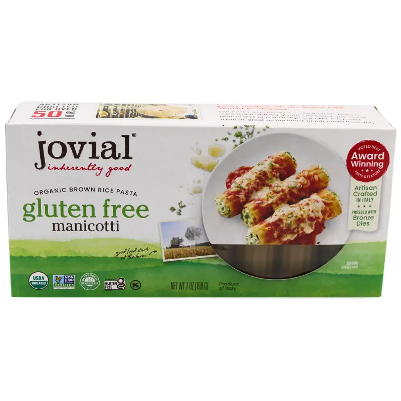 Jovial Organic Brown Rice Pasta – Manicotti Shape, 7 Oz 1