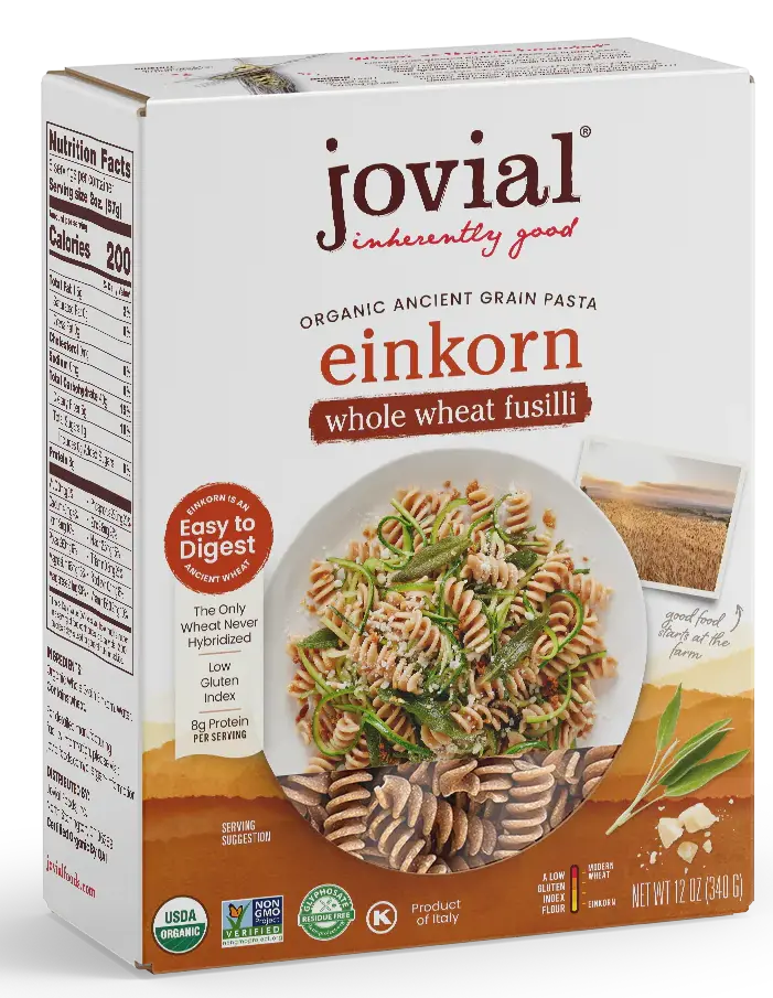 Jovial Organic Einkorn Whole Wheat Fusilli Pasta – 12 Oz 1