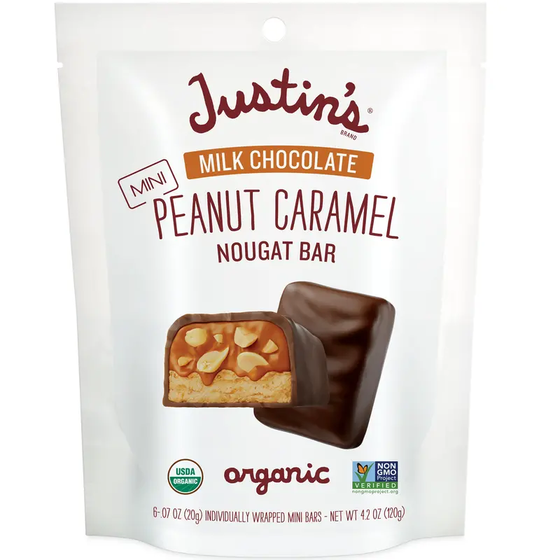 Justin'S Mini Milk Chocolate Peanut Caramel Nougat Bars (4.2 Oz) 1