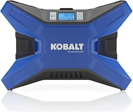 Kobalt Dual-Voltage (120V Ac / 12V Dc) Portable Air Compressor – 120 Psi, Led Display & Inflation Nozzles 1