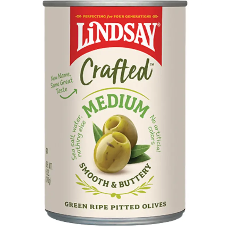 Lindsay Crafted Green Ripe Pitted Olives – 6 Oz Mild & Briny 1