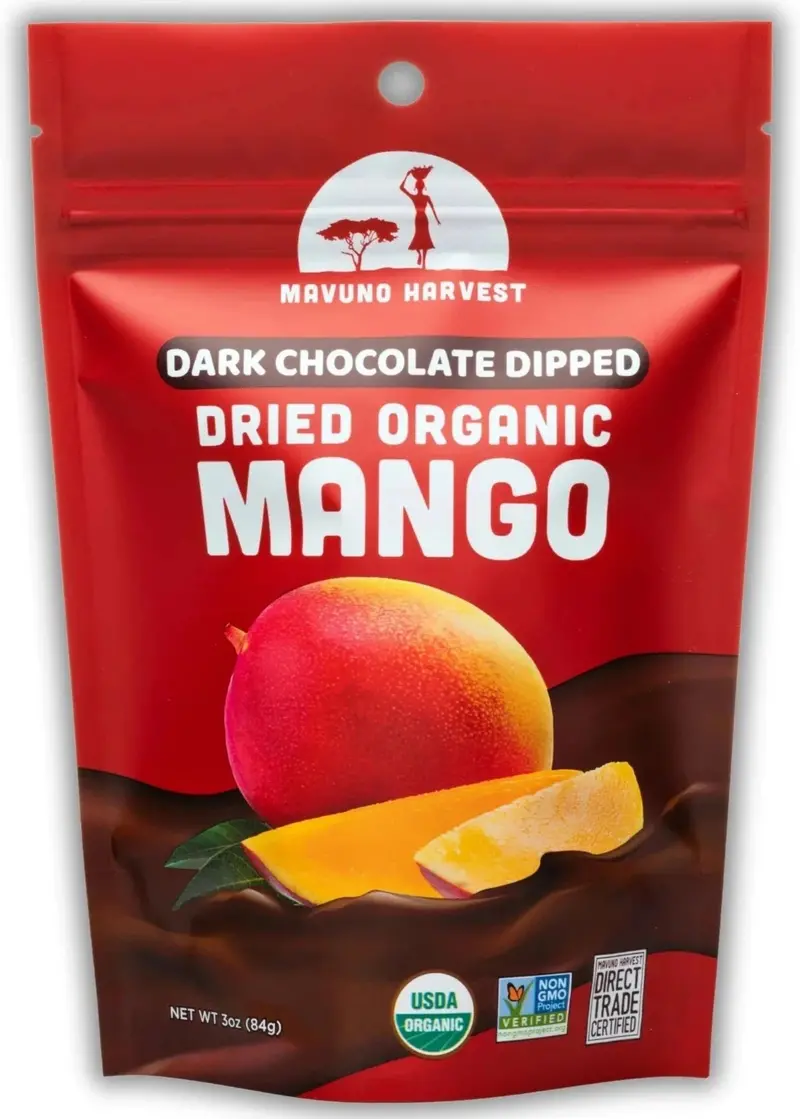 Mavuno Harvest Dark Chocolate–Dipped Organic Mango, 3 Oz 1