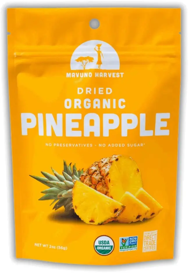 Mavuno Harvest Organic Dried Pineapple Slices – 2 Oz 1