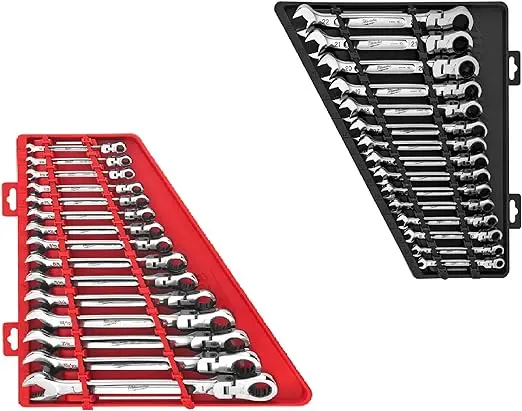 Milwaukee Flex Head Ratcheting Combination Wrench Set – Metric & Sae Bundle 1