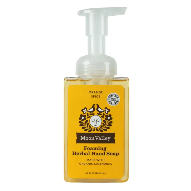 Moon Valley Orange Spice Foaming Hand Soap – 8.8 Fl Oz Warming Organic Cleanser 1