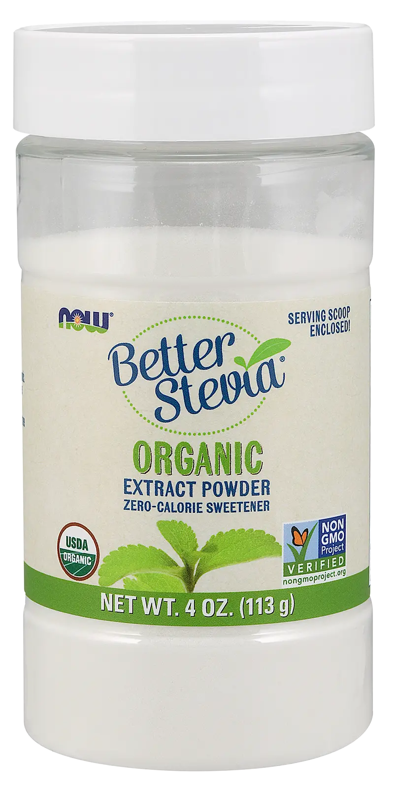 Now Better Stevia Powder – Organic Pure Extract, 4-Ounce Container 1