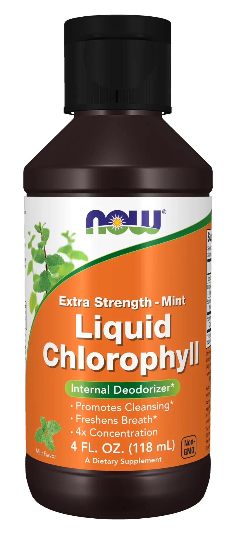 Now Chlorophyll Liquid With Mint Flavor – Extra-Strength, 4 Oz 1